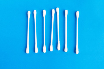 cotton buds on white background