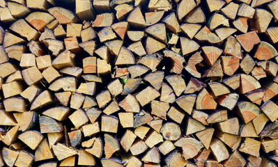 orderly stacked wood