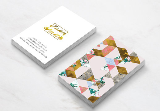 Marble Geometry Business Card Layout