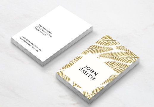 Golden Palm Business Card Layout