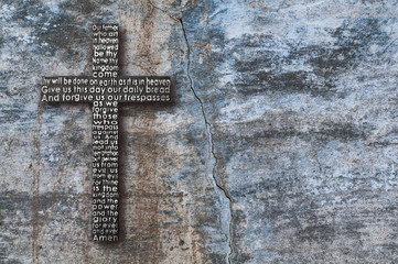 Beautiful old wall with large crack background