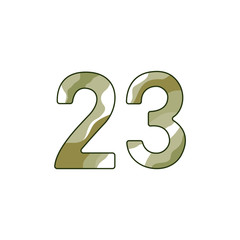 Khaki number 23 for Defender of Fatherland Day card.