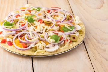 Vegatable cauliflower  crust pizza.