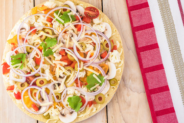 Vegatable cauliflower  crust pizza.