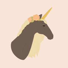 Portrait of a black unicorn