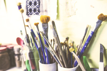  paintbrushes at arts workshop