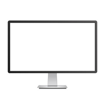 Realistic TV monitor mockup isolated. Vector illustration