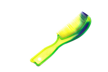 plastic green brush hair isolated on white background 