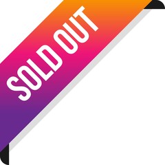 Corner Ribbon Sold Out Banner Vector, Illustration