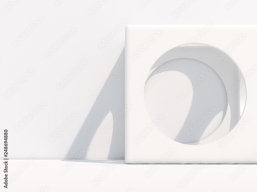 Poster abstact modern architecture background with cubes on the wall. 3d