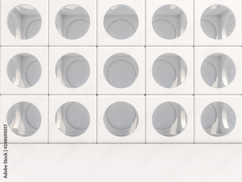 Aufkleber abstact modern architecture background with cubes on the wall. 3d