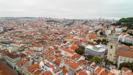 Obraz premium Aerial view of Lisbon in autumn, Portugal
