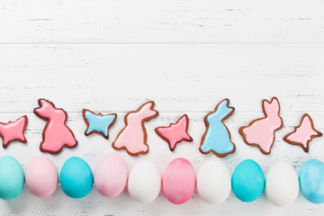 Easter gingerbread cookies and eggs