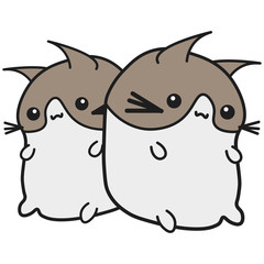 Bunny is the zodiac sign of Gemini in a cartoon style.