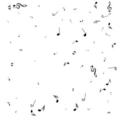 Obraz premium Music notes. Mensural musical notation. Black notes symbols. Music staff.