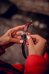 Fabulous watch in woman hands