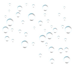Bubbles on white background. Simple design, clear soapy shiny, vector illustration