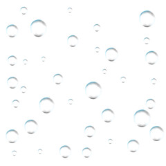 Bubbles on white background. Simple design, clear soapy shiny, vector illustration