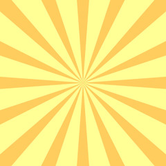 Yellow radial background, poster design template, vector illustration