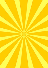 Yellow radial background, flyer design template, size A4, vector illustration