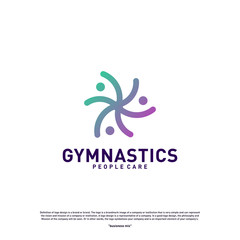 Fun People Healthy logo design concept vector.Gymnastics logo template. People care Icon Symbol