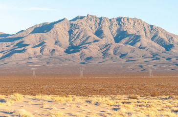 Landscape in Mojave Desert in California.