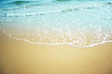 Soft blue wave of the sea. Summer background.