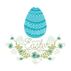 happy easter label isolated icon