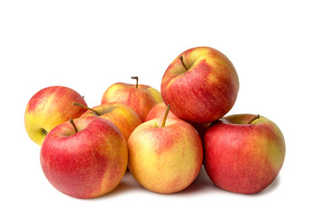  fruit red apples on a white background