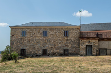 Fototapeta na wymiar building with windows in the Navas del Marques, province of Avila. Castilla y León Spain.
