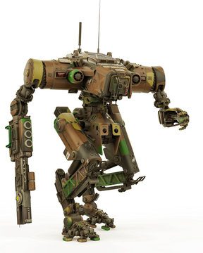 super robot army in a white background