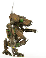 super robot army in a white background