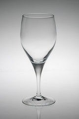 Transparent glass cup, isolated on white background