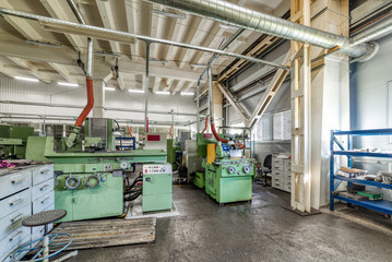 The interior of the metalworking shop. Modern industrial enterprise.