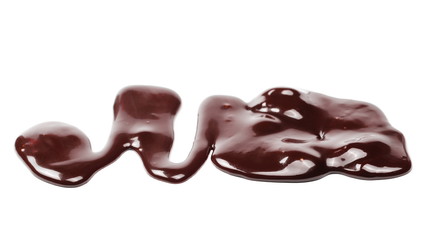 Melted chocolate for topping isolated on white background with clipping path