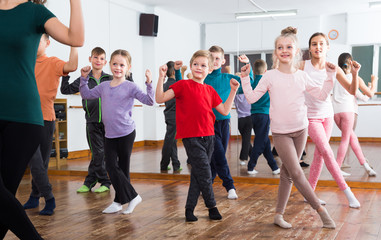 Ordinary children studying contemp dance