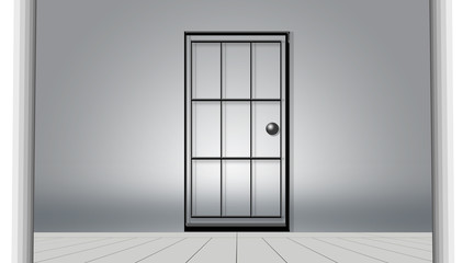 Mock up poster door or entrance gate of a interior luxuries room. © mirzamlk