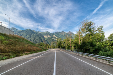 Fototapeta premium Mountain road. Landscape with rocks