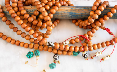 Tibetan Buddhist rosary, called mala or japamala