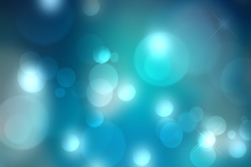 Abstract colorful blur blue texture background with white and blue bokeh circles in soft color style. Template for underwater backdrop or winter design illustration.