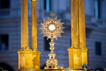 Rome Italy, June 18, 2017: Pope Francis leads Holy Mass in the St. John Lateran for the solemnity of the Corpus Domini.