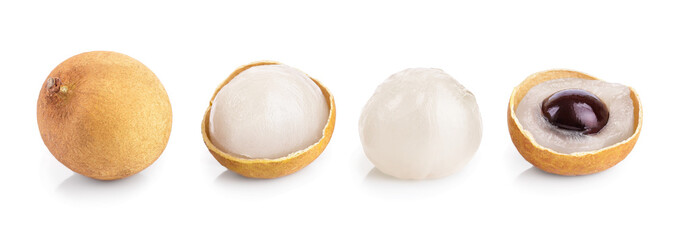 Fresh longan fruit isolated on white background
