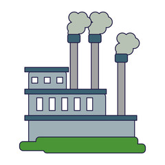 Industrial plant with pollution