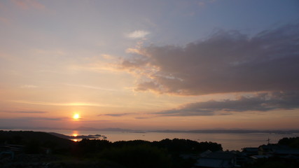 海と夕日