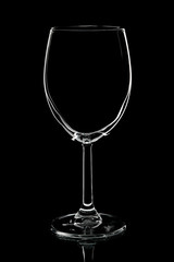 Empty glass of wine isolated on white background. 