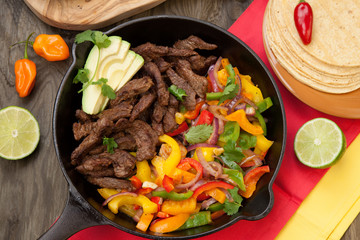 Beef Fajitas In Cast Iron Skillet