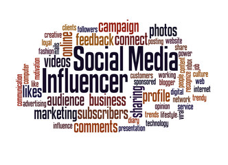 Obraz premium Social media influencer word cloud concept 2
