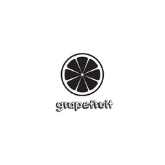 Fresh grapefruit silhouette with inscription title vector illustration