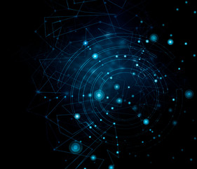 Naklejka premium Technological background, Internet concept of global business. Internet connection, abstract of science and technology graphic design