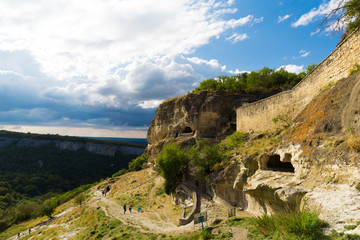 Ruins of the ancient cave city of Chufut Kale
